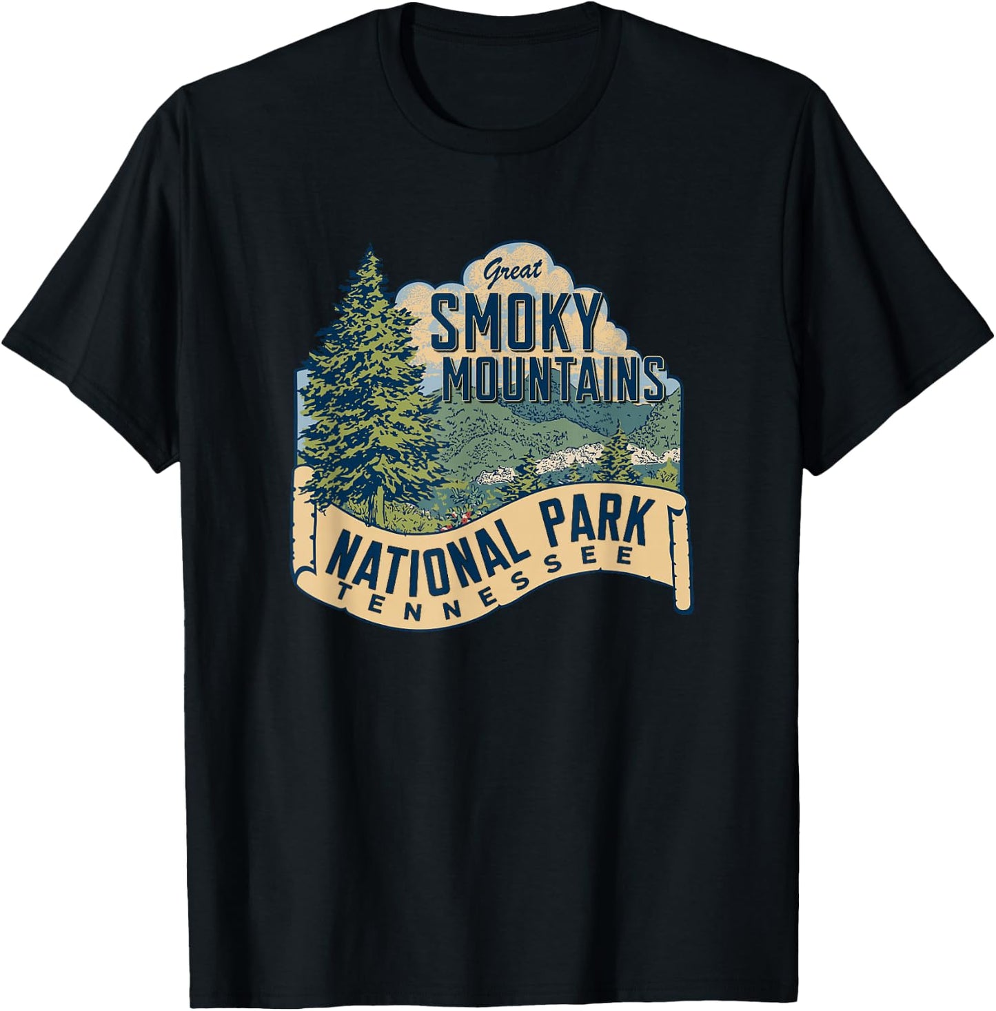 Great Smoky Mountains National Park Tennessee T-Shirt - T-Shirt | Black