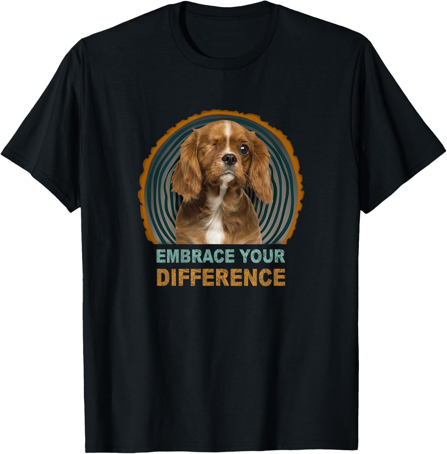 One Eyed Cavalier King Charles Dog Women Kids T-Shirt - T-Shirt | Black