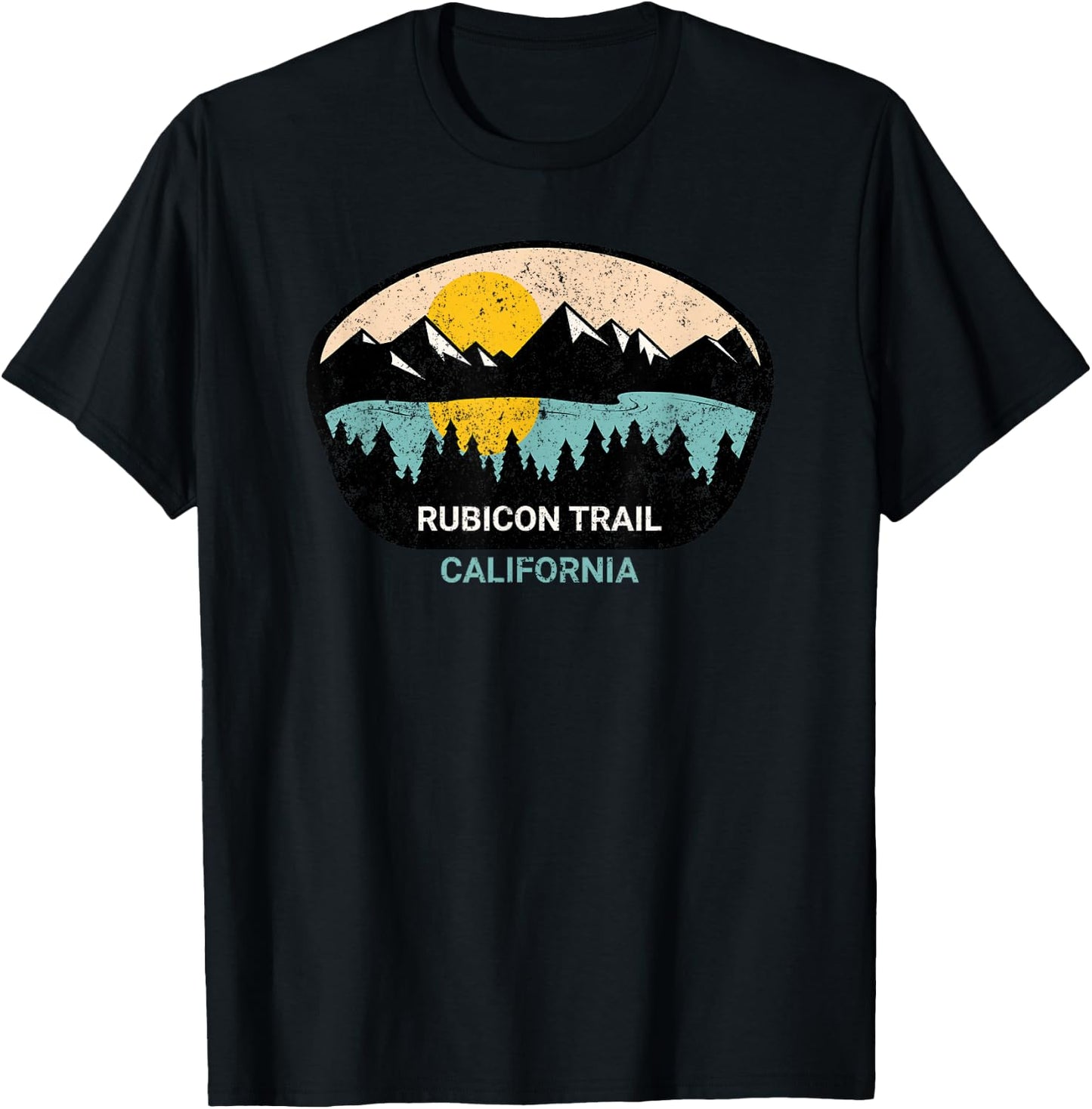 Retro Rubicon Trail - 4x4 Off-road SUV California Hiking T-Shirt - T-Shirt | Black