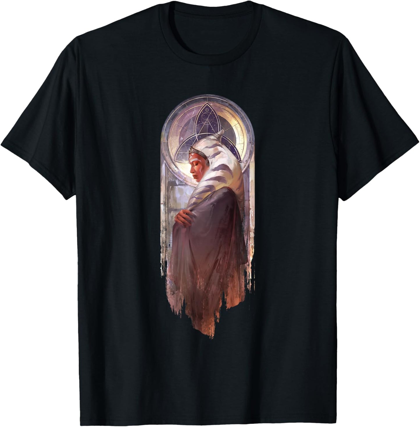 Star Wars: Ahsoka Side View Artistic Painting Portrait T-Shirt - T-Shirt | Black