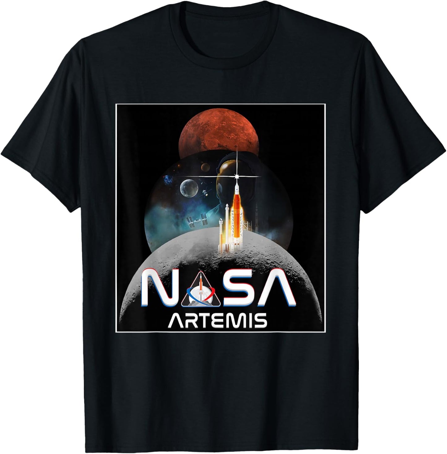 NASA Artemis Mission Worm Logo T-Shirt - T-Shirt | Black