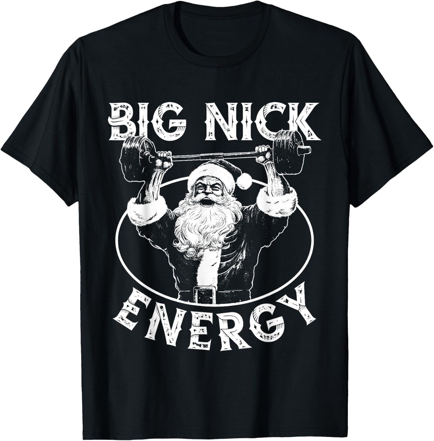 Big Nick Energy Funny Santa Christmas Santa Christmas T-Shirt - T-Shirt | Black