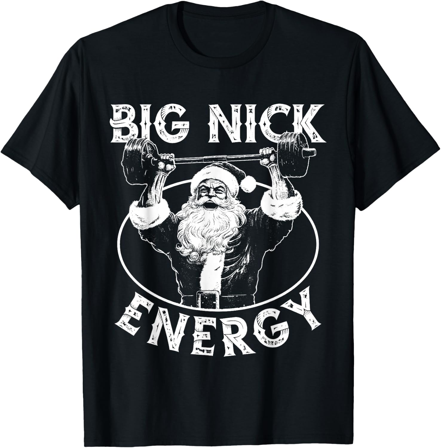Big Nick Energy Funny Santa Christmas Santa Christmas T-Shirt - T-Shirt | Black