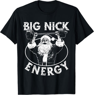 Big Nick Energy Funny Santa Christmas Santa Christmas T-Shirt - T-Shirt | Black