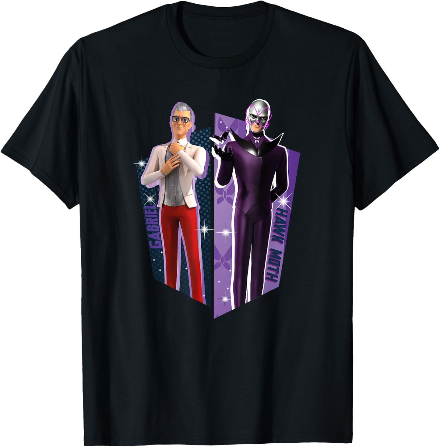 Miraculous Ladybug Gabriel Agreste and Hawk Moth T-Shirt - T-Shirt | Black