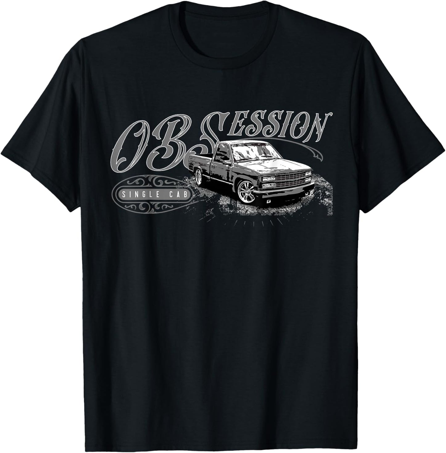 OBS Single Cab Truck Old Body Style Retro Vintage CK Truck T-Shirt - T-Shirt | Black