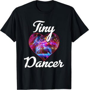 Tiny Dancer Ballerina Heart Colorful Dancing Couple T-Shirt - T-Shirt | Black