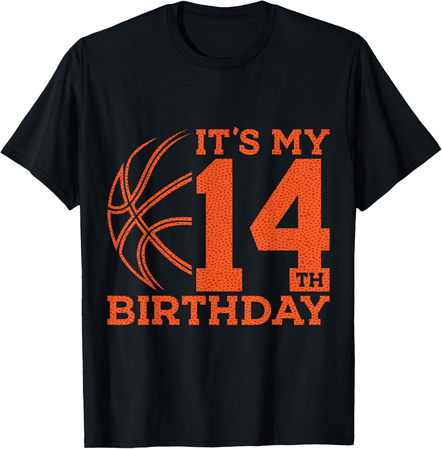 It's My 14th Birthday Basketball 14th Birthday T-Shirt - T-Shirt | Black