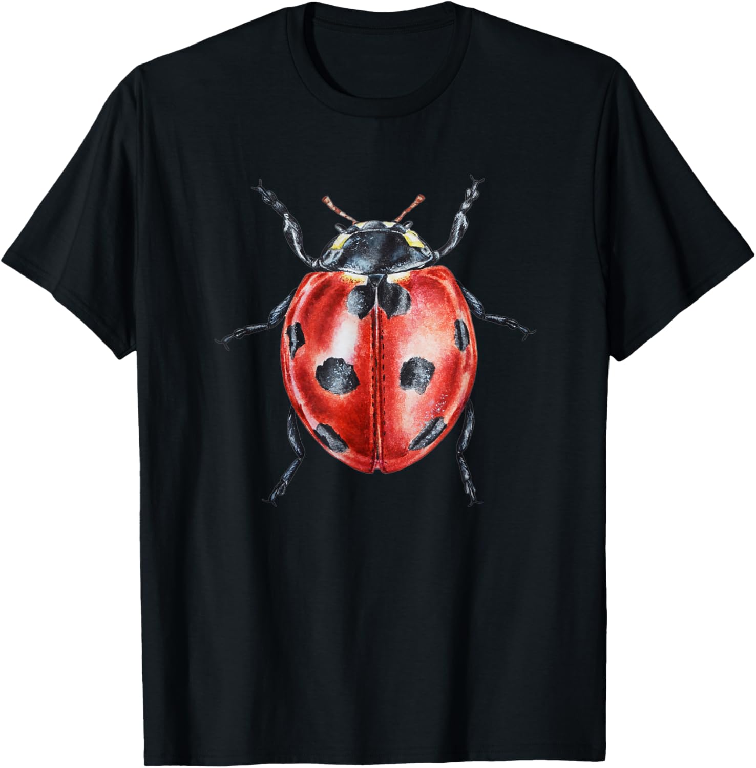 cute ladybug Hand drew for lovers of insects Bug T-Shirt - T-Shirt | Black