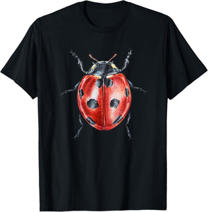 cute ladybug Hand drew for lovers of insects Bug T-Shirt - T-Shirt | Black