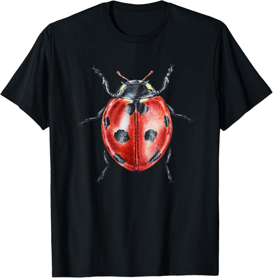 cute ladybug Hand drew for lovers of insects Bug T-Shirt - T-Shirt | Black