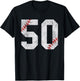 Number #50 Vintage 50th Birthday Baseball Lover 50 Years Old T-Shirt - T-Shirt | Black