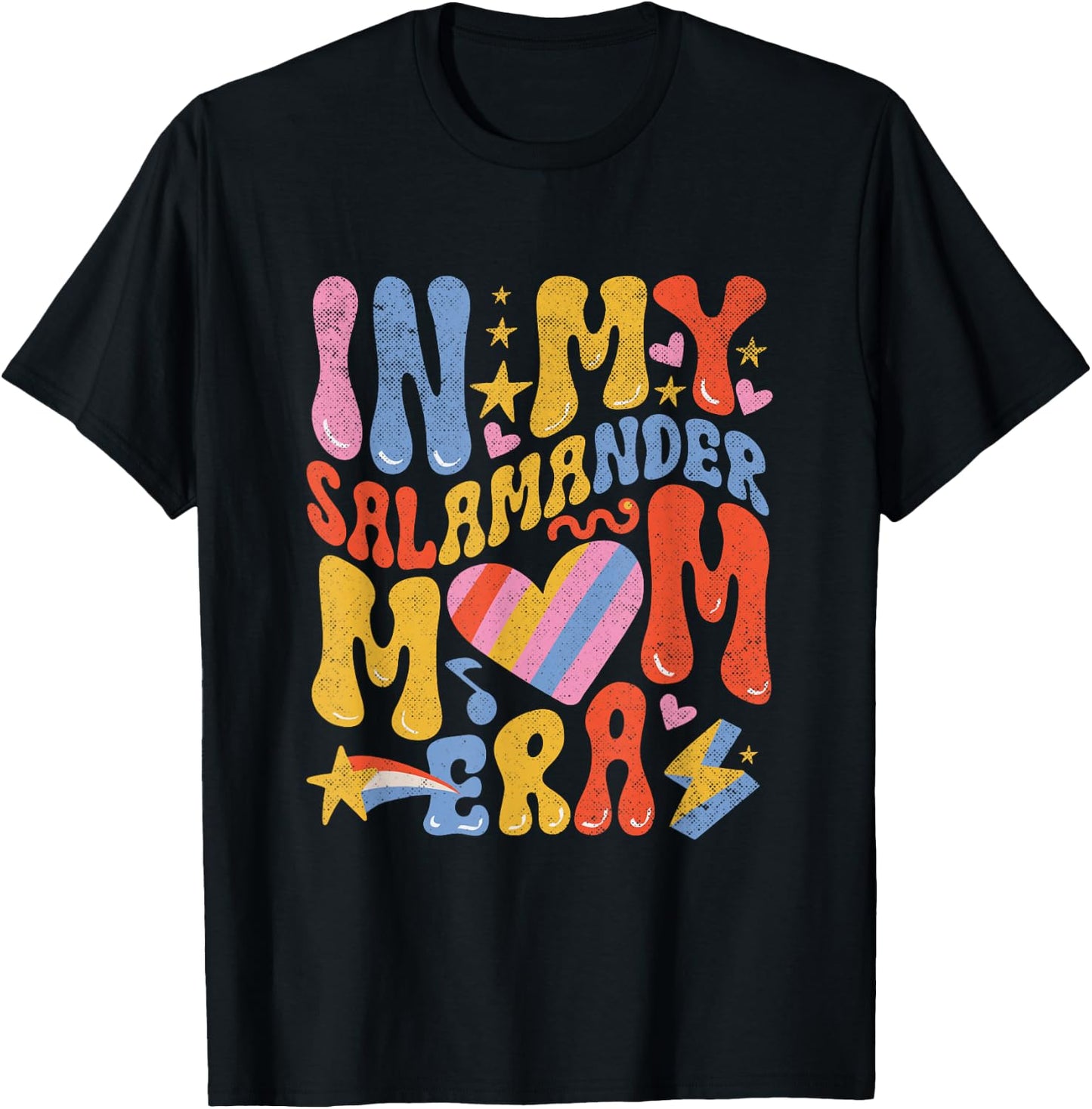 Fire Salamander In My Salamander Mom Era Funny Herpetologist T-Shirt - T-Shirt | Black