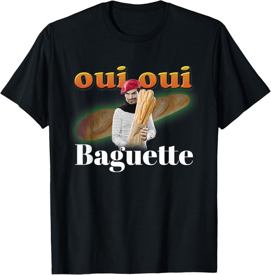 Oui Oui Baguette French Meme T-Shirt - T-Shirt | Black