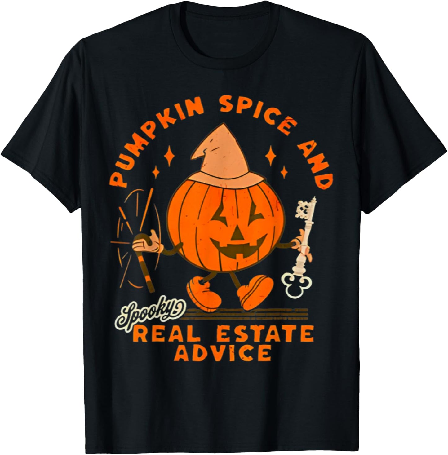 Real Estate Halloween Pumpkin Spice And Real Estate Advice T-Shirt - T-Shirt | Black
