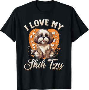 Shih Tzu Hsi Shih dog Pet Dog Breed I Love my Shih Tzu Men Women Kids T-Shirt - T-Shirt | Black
