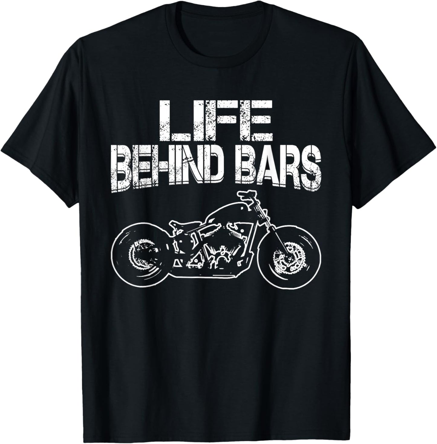Life Behind Bars t shirt | Bobber t shirt | Motorcycle T-Shirt - T-Shirt | Black