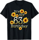 Cute Sunflower Its My 63rd Birthday 63 Year Old Birthday T-Shirt - T-Shirt | Black