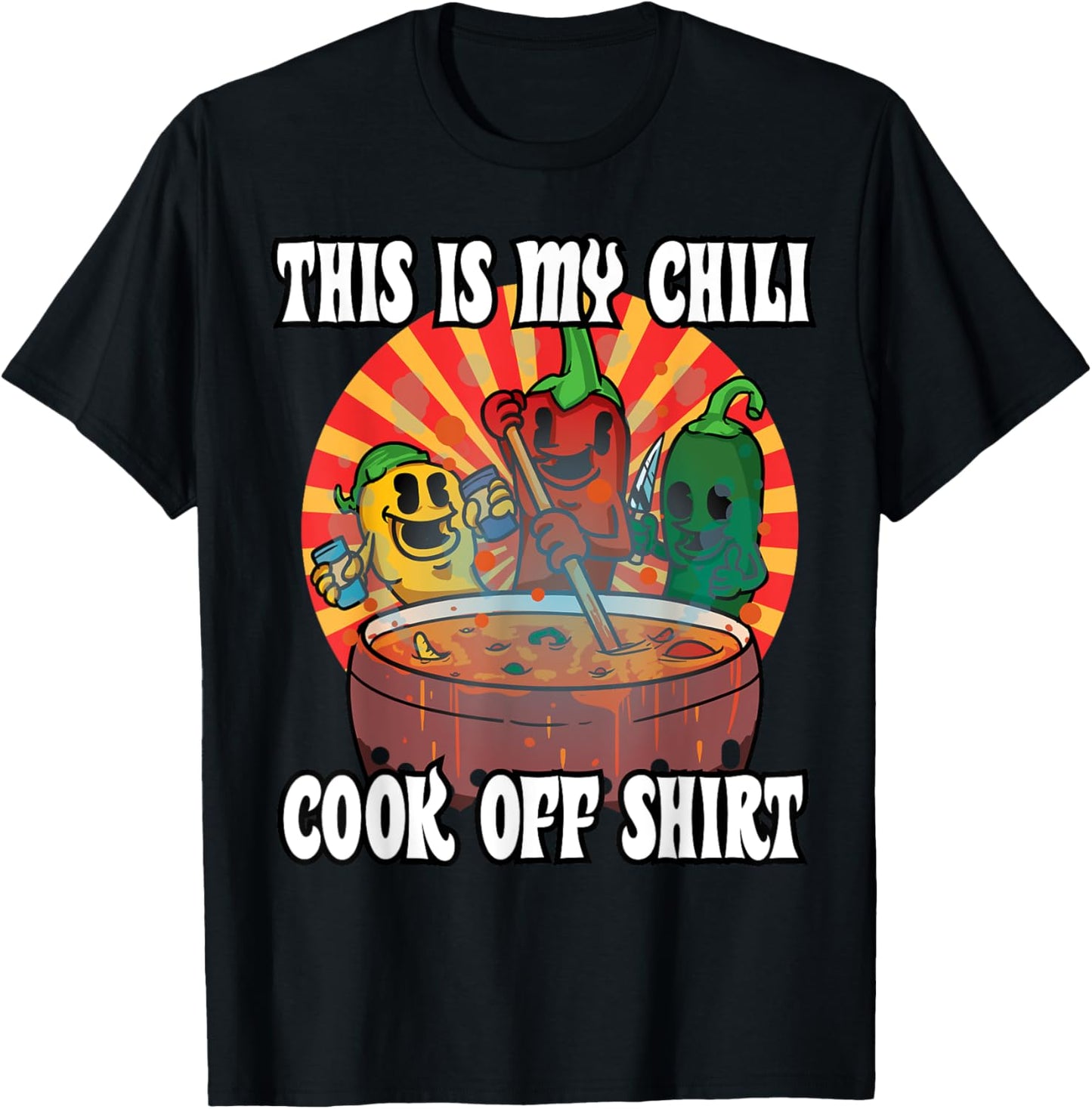 This Is My Chili Cook Off Shirt Hot And Spicy Chilli Pepper T-Shirt - T-Shirt | Black