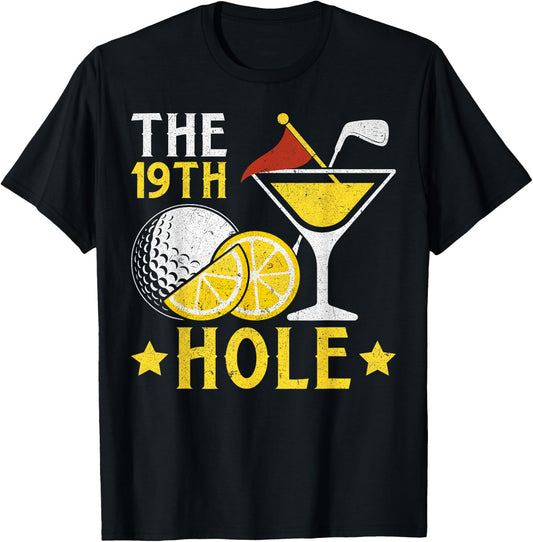The 19th Hole Golf Game Beers and Cocktails Beer Drinkers T-Shirt - T-Shirt | Black
