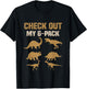 Check Out My Six Pack Funny Gym Dinosaur Costume Vintage T-Shirt - T-Shirt | Black