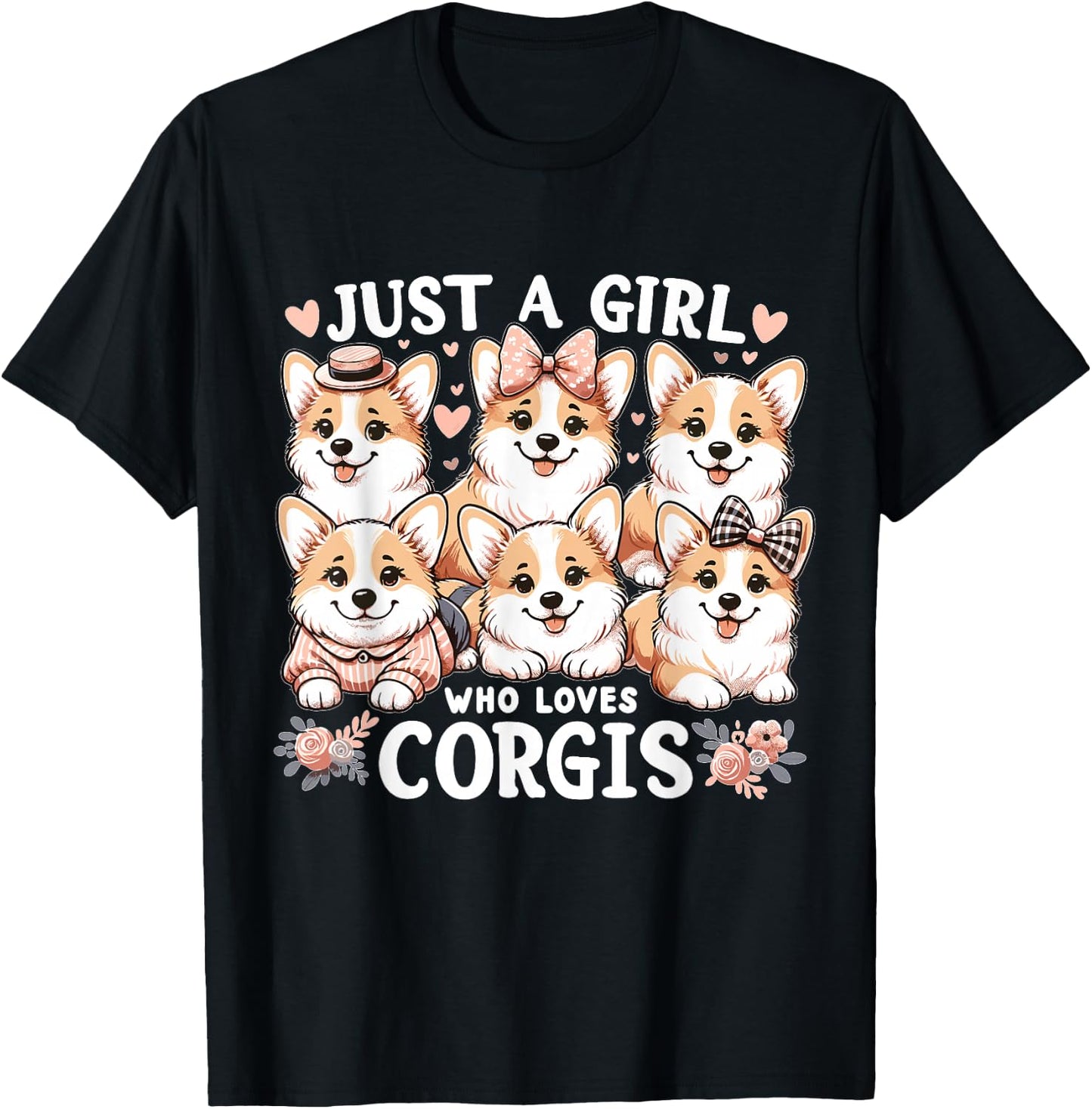 Just a Girl who Loves Corgis T-Shirt - T-Shirt | Black