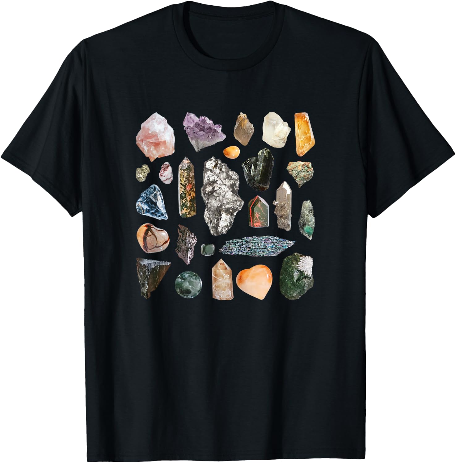 Crystals Rocks Minerals Gemstones Ores Goblincore Aesthetic T-Shirt - T-Shirt | Black