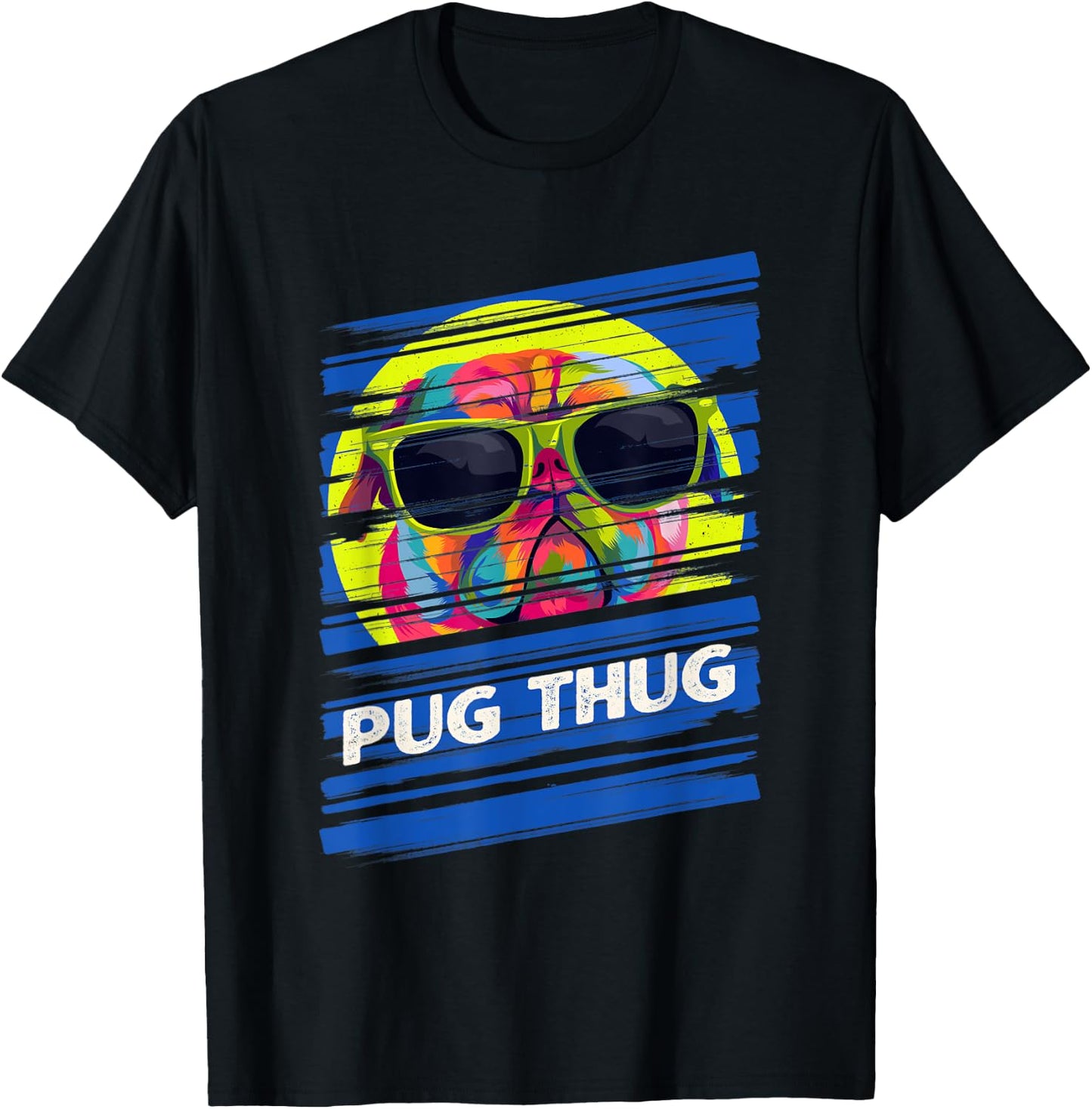 Pug Thug Dutch Bulldog Animal Pun Pug Owner Animal Meme Women T-Shirt - T-Shirt | Black