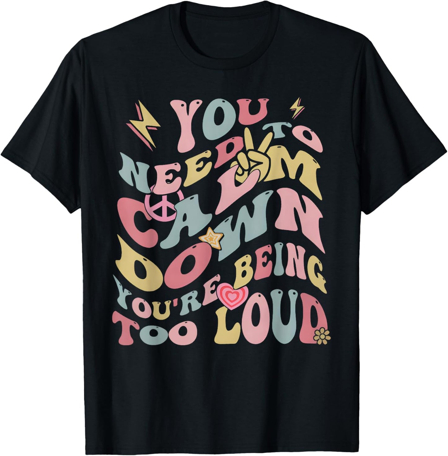 You Need To Calm Down Groovy Women T-Shirt - T-Shirt | Black