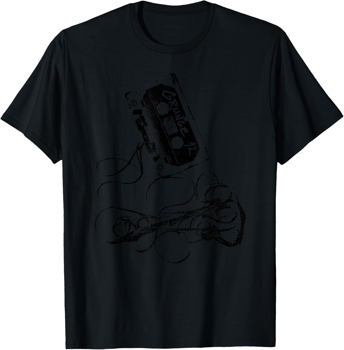 Grunge 90s Music Vintage Tape Concert T-Shirt - T-Shirt | Black