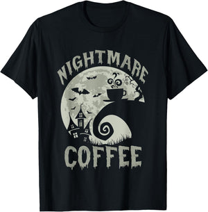 Halloween Nightmare Before Coffee Lovers Funny Spooky T-Shirt - T-Shirt | Black