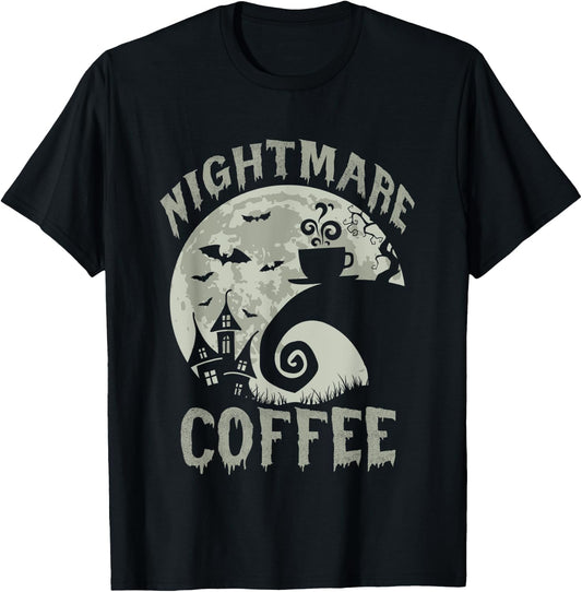 Halloween Nightmare Before Coffee Lovers Funny Spooky T-Shirt - T-Shirt | Black
