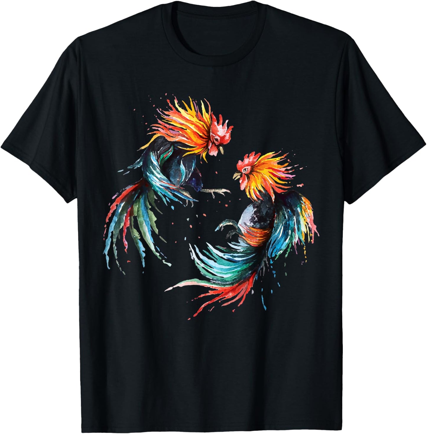 Fighting Rooster Art Chicken Chinese Zodiac Pride & Brave T-Shirt - T-Shirt | Black