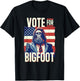 Bigfoot for President Election Vote Sasquatch USA Flag 2024 T-Shirt - T-Shirt | Black