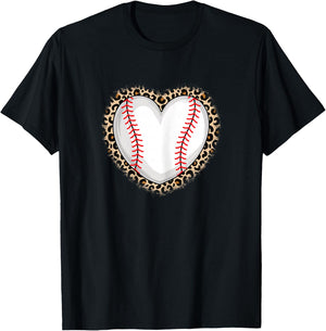 Cute Baseball Heart Baseball Lover Women Girls T-Shirt - T-Shirt | Black