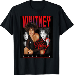 Whitney Houston Retro Photo Collage T-Shirt - T-Shirt | Black