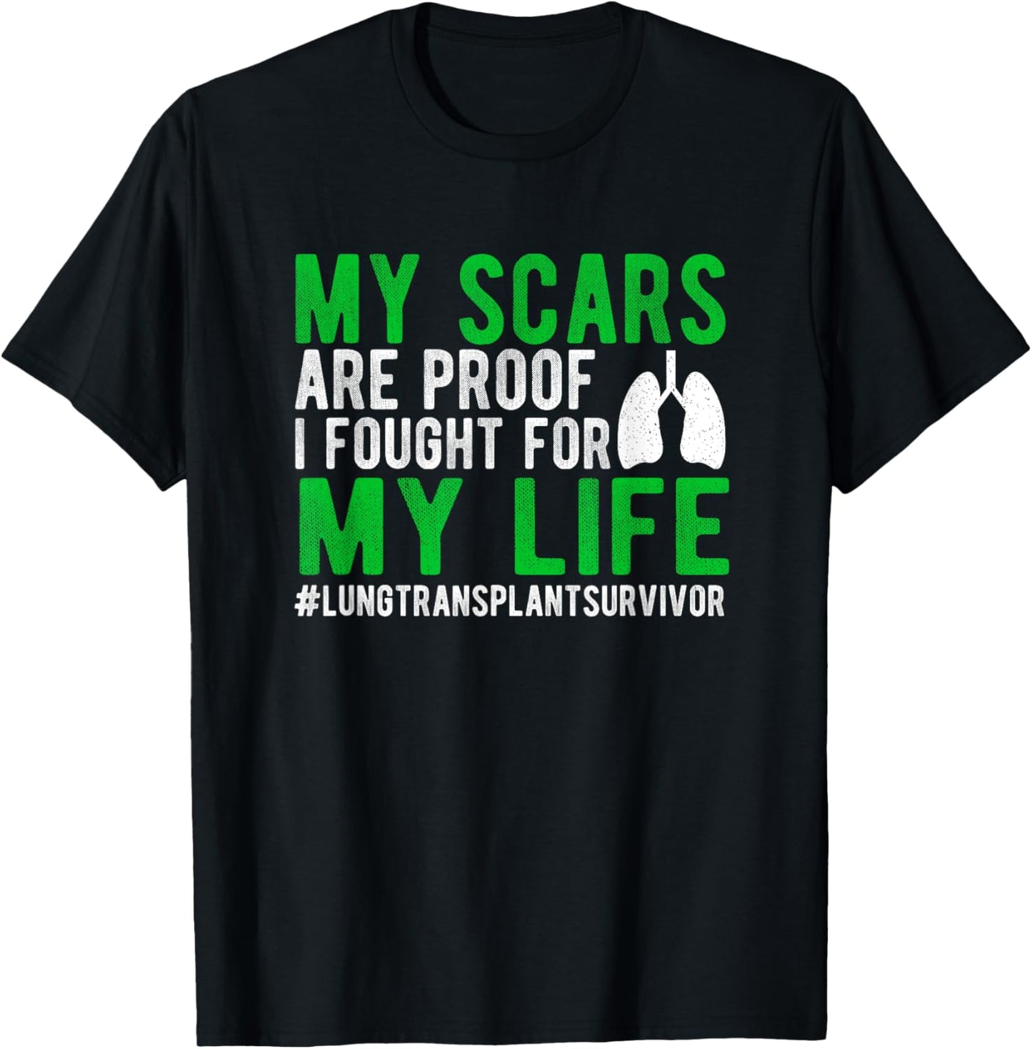 New Lung Transplant Recovery Lung Recipient Black Lung Transplant Survivor T-Shirt - T-Shirt | Black