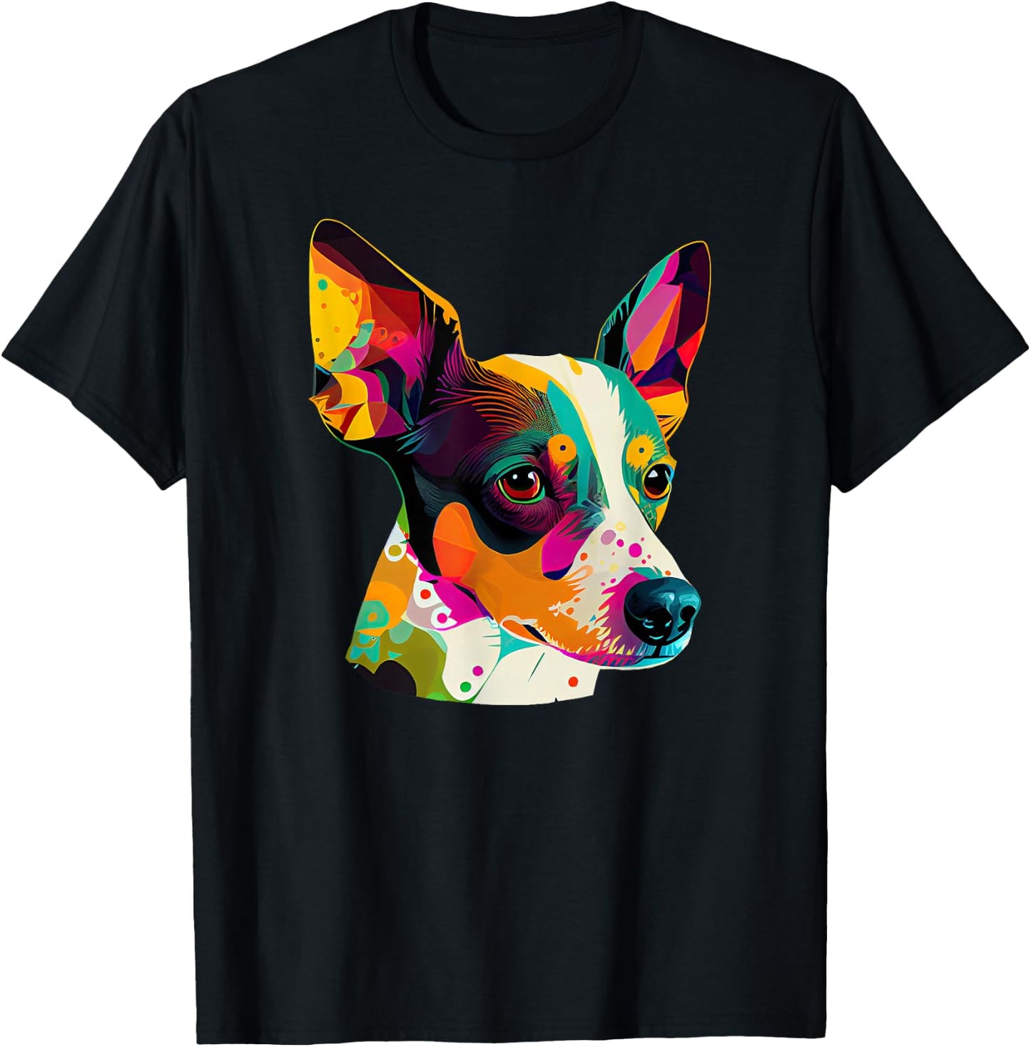 Rat Terrier Lover Pop Art Rat Terrier Dog T-Shirt - T-Shirt | Black