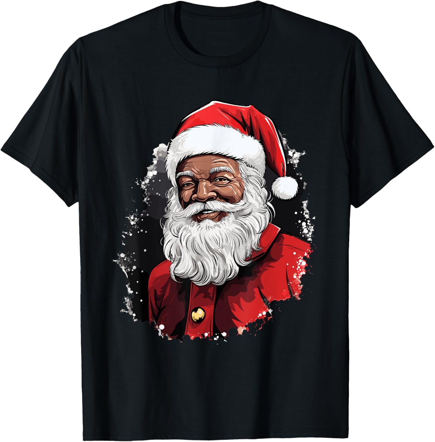 Santa Claus Black Christmas Xmas Santa Afro African American T-Shirt - T-Shirt | Black