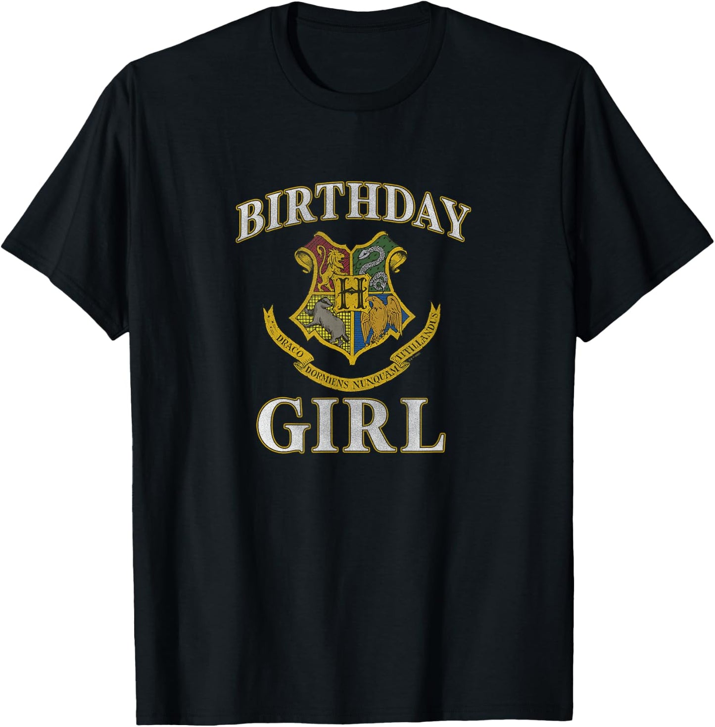 Harry Potter Birthday Girl Hogwarts Iconic Emblem Logo T-Shirt - T-Shirt | Black