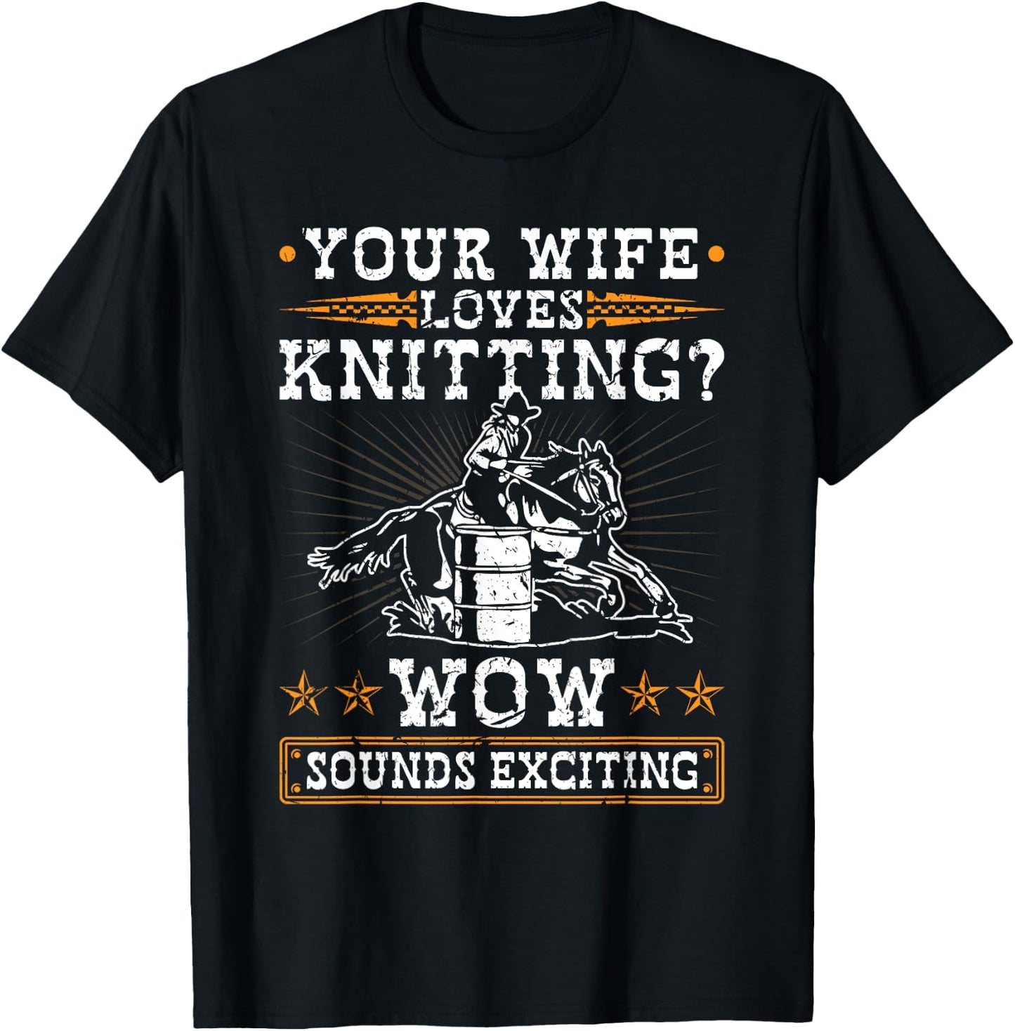 Barrel Racing Husband Quote Rodeo Horse Barrel Racer T-Shirt - T-Shirt | Black