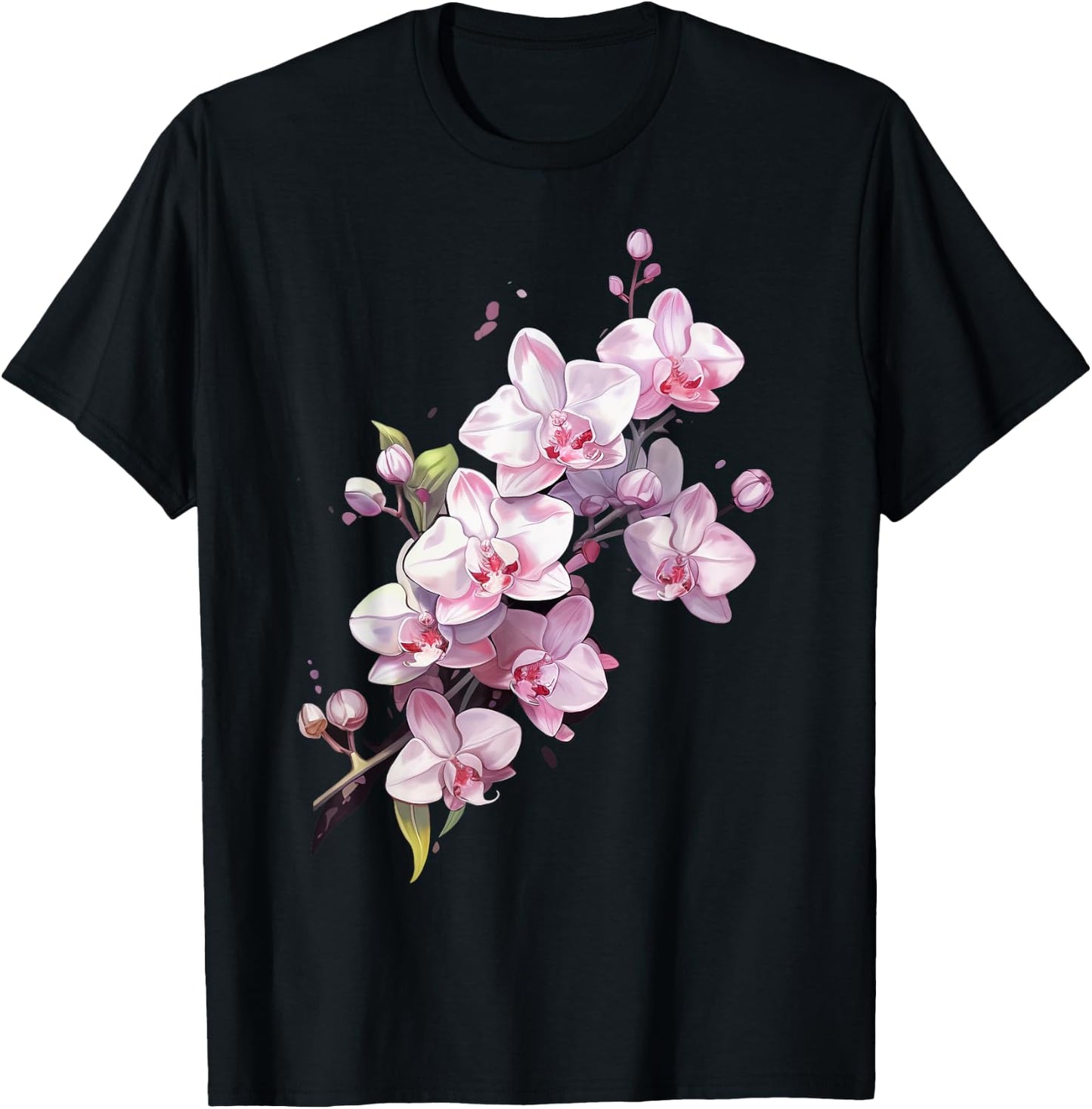 Beautiful Orchid Flower on floral Orchid T-Shirt - T-Shirt | Black
