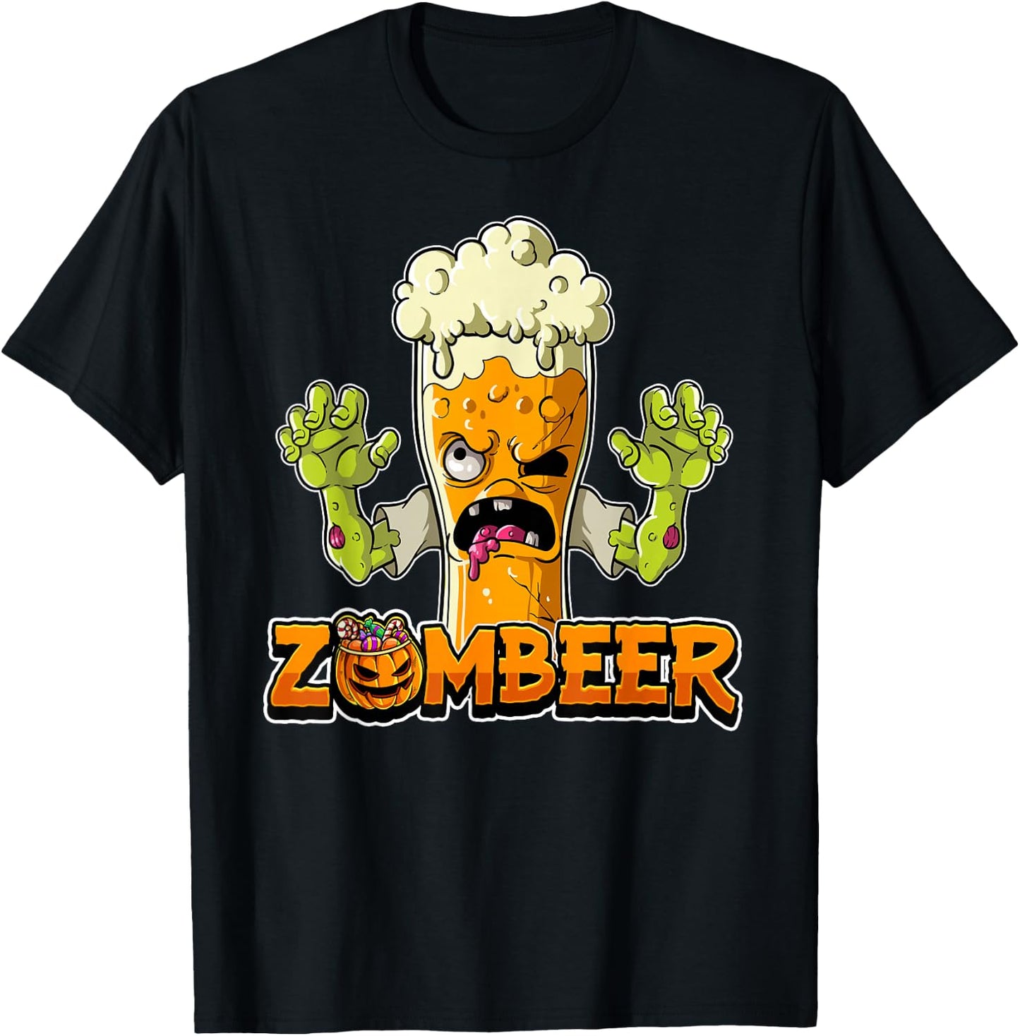 Zombeer Halloween Zombie T-Shirt - T-Shirt | Black