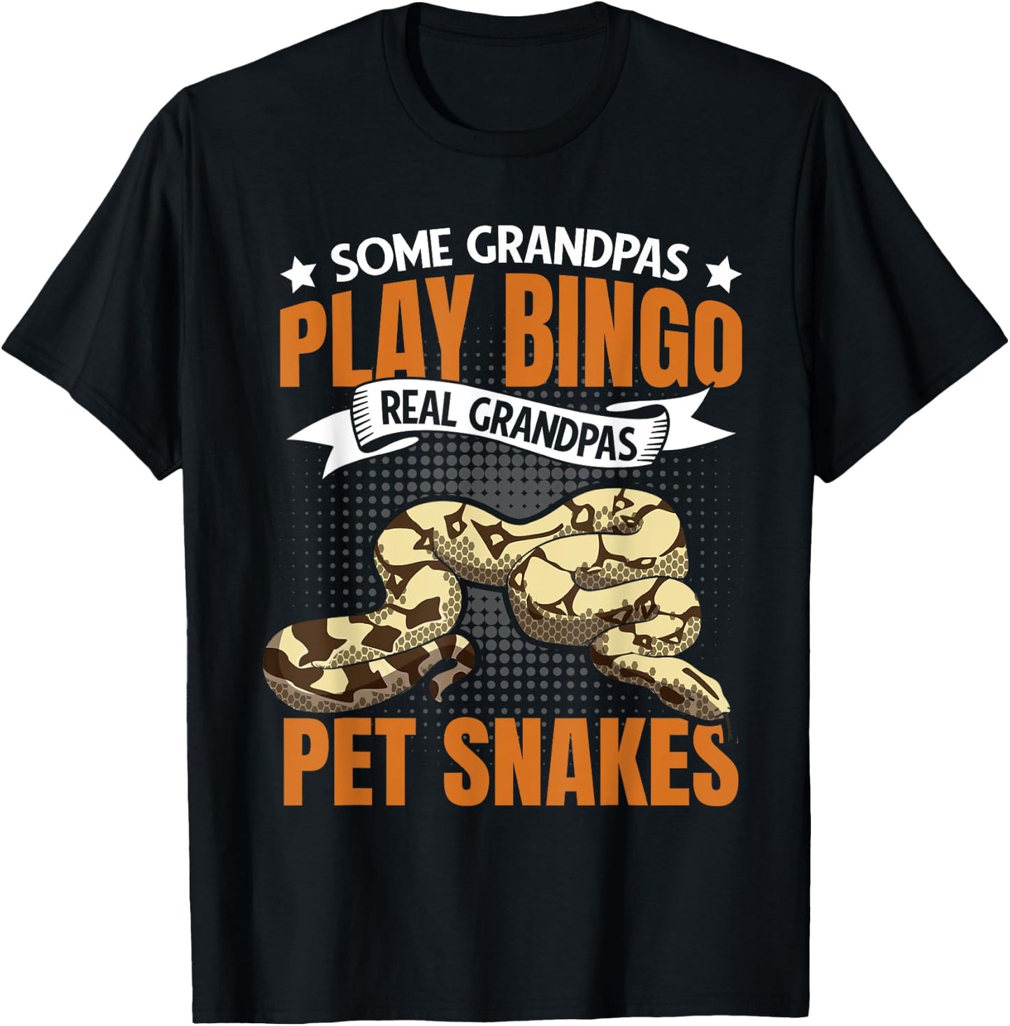 Real Grandpas Pet Snakes Old Guy Men Serpent Reptile T-Shirt - T-Shirt | Black