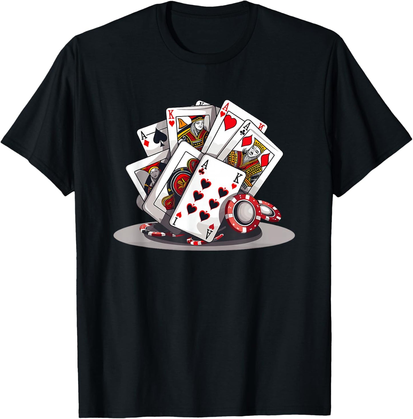 Funny Poker Card Player Casino Gambler Poker T-Shirt - T-Shirt | Black