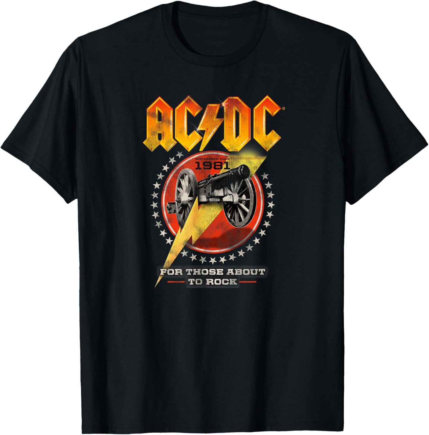 Official AC/DC For Those About To Rock 1981 Rock Band Music T-Shirt - T-Shirt | Black