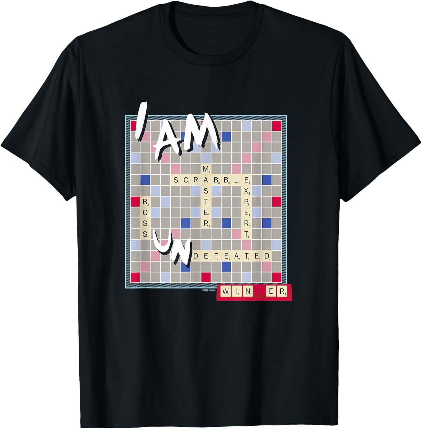 Scrabble I Am Undefeated Winning Letters Vintage Board T-Shirt - T-Shirt | Black