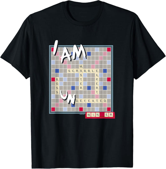 Scrabble I Am Undefeated Winning Letters Vintage Board T-Shirt - T-Shirt | Black