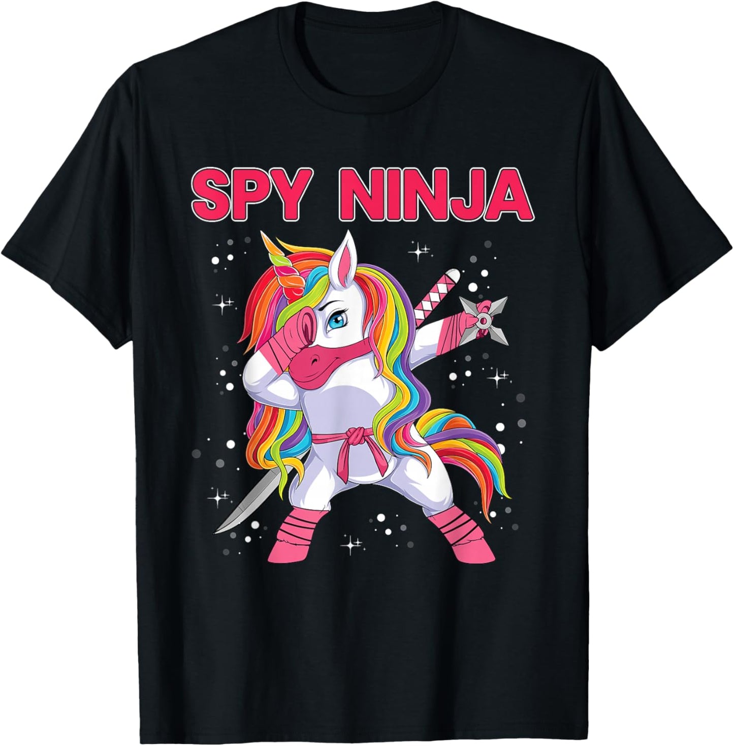 Gaming Spy Unicorn Ninja Gamers Gaming Enthusiast T-Shirt - T-Shirt | Black