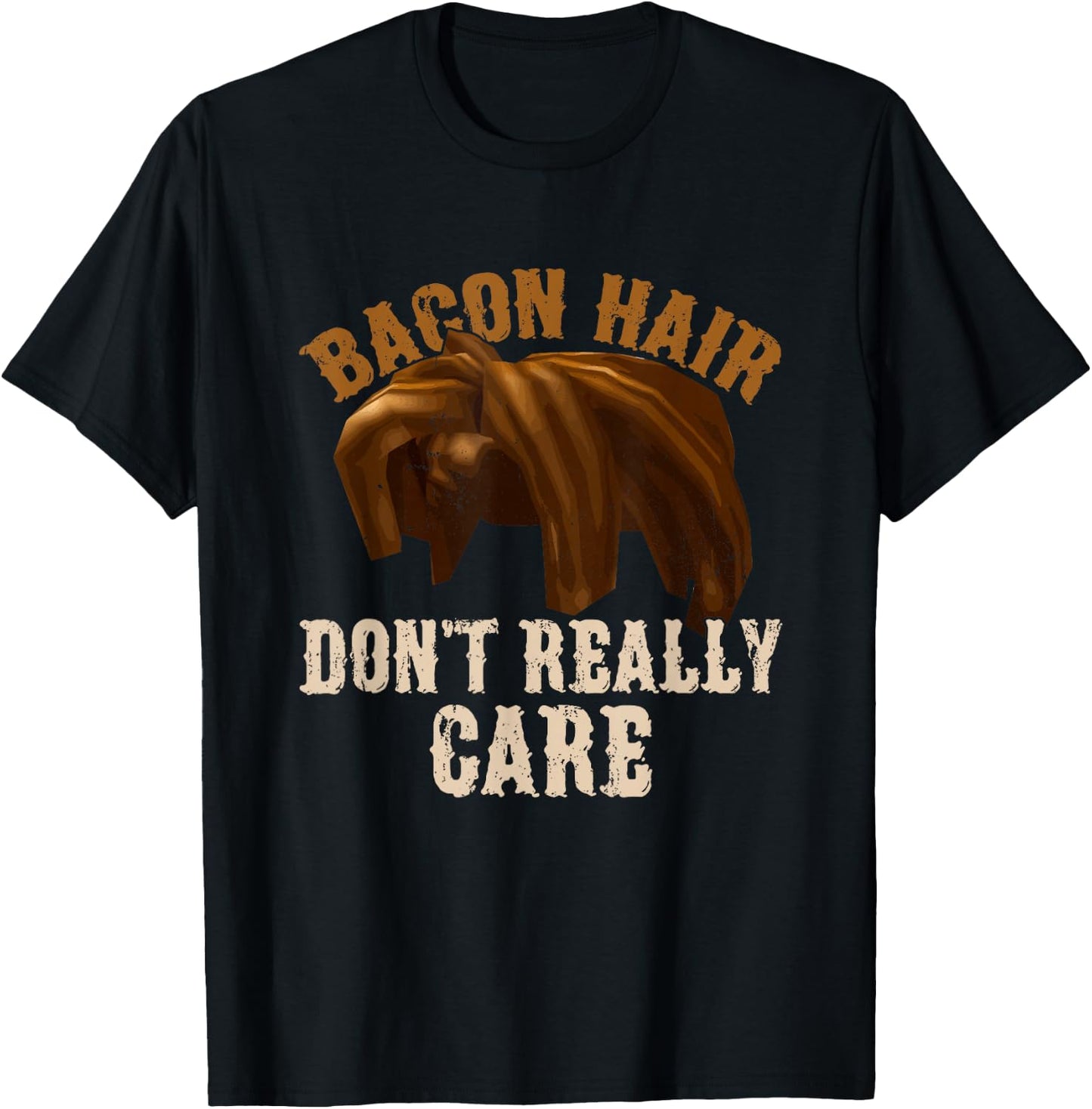 Bacon Hair Don't Really Care For Boy Video Gamers T-Shirt - T-Shirt | Black